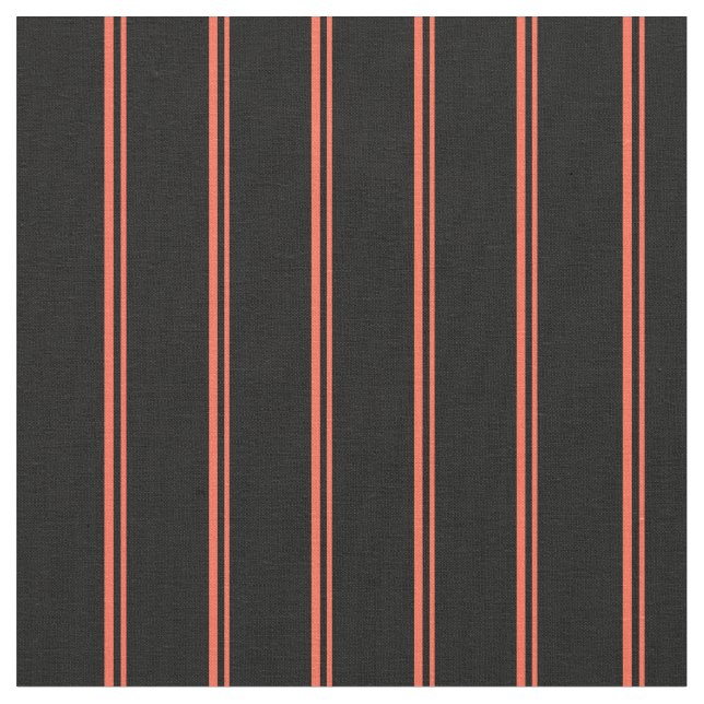 Tissu Motif de bandes rouge et noire (Fermer)