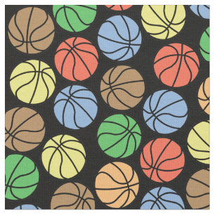Tissu Motif de basket-ball coloré