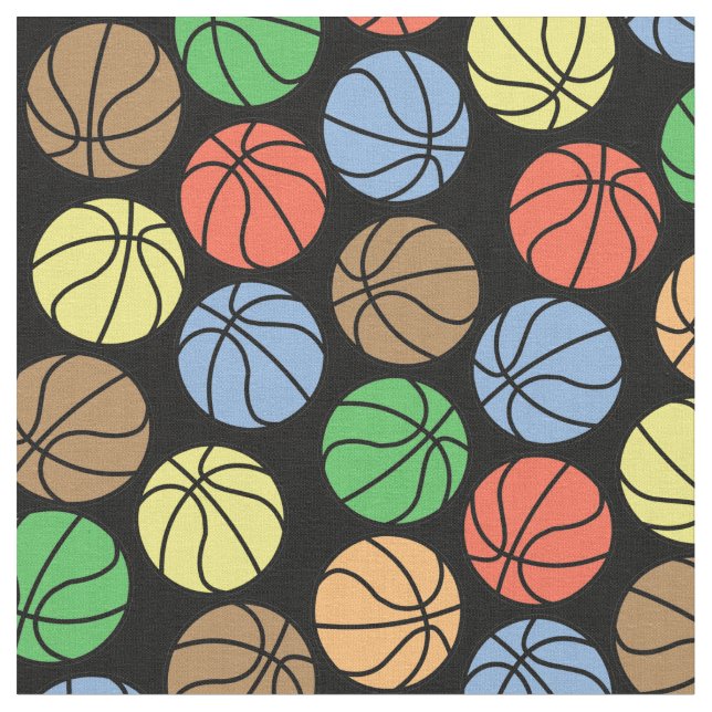Tissu Motif de basket-ball coloré (Fermer)