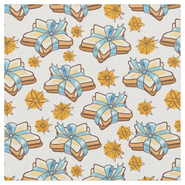 Tissu Motif de biscuits Star Christmas (Fermer)
