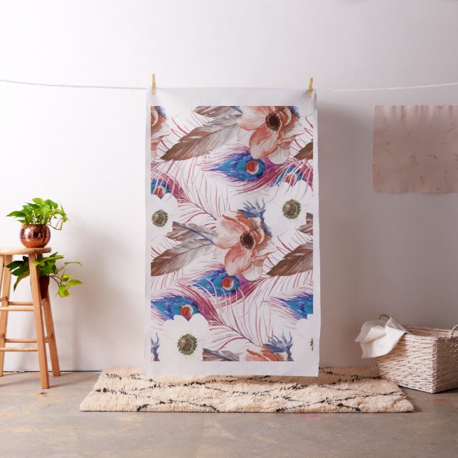 Tissu Motif de Bohème de paon de Boho rétro (In Situ)