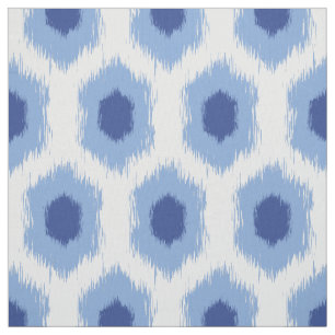 Tissu Motif de Bohême Ikat Blue Tribal Imprimer Hexagon