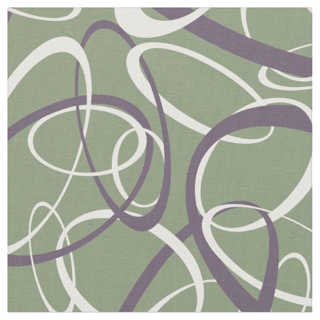 Tissu motif de boucles géométriques violet blanc (Fermer)