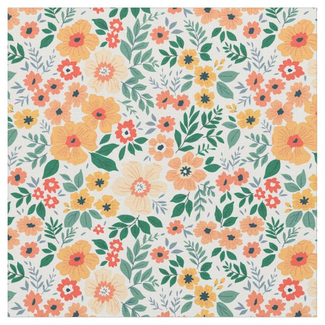 Tissu Motif de Bouquet de jardin coloré (Fermer)