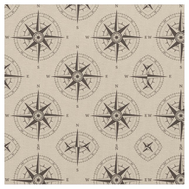 Tissu Motif de boussole de navigation (Fermer)