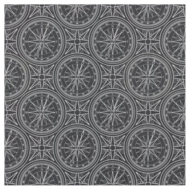 Tissu Motif de boussole de rose de vent (Fermer)