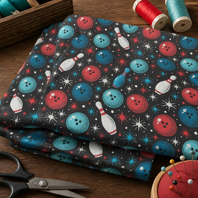Tissu Motif de bowling rétro (Créateur téléchargé)