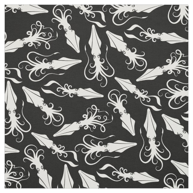 Tissu Motif de calmar blanc (Échantillon)