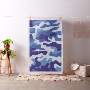 Tissu Motif de camouflage bleu