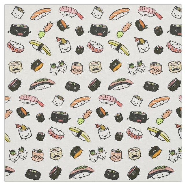 Tissu Motif de caractères de sushi (Échantillon)