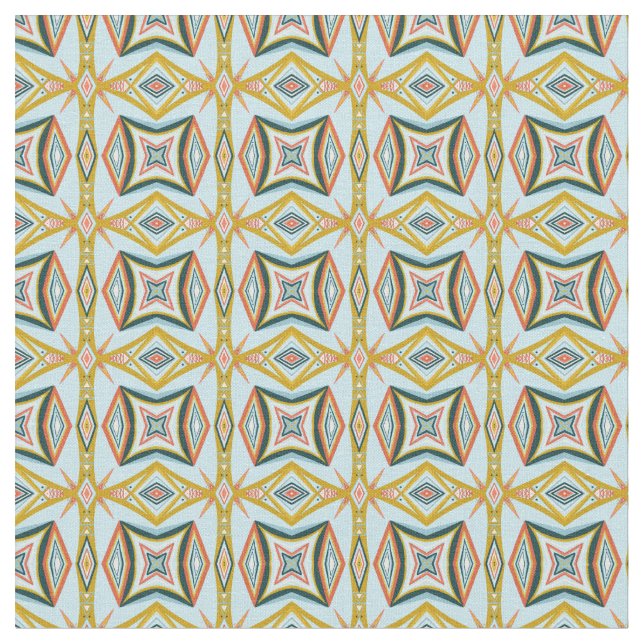 Tissu Motif de carreaux géométriques bleus (Fermer)