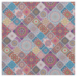 Tissu Motif de carreaux Mandala/marocain