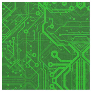 Tissu Motif de carte électronique de vert