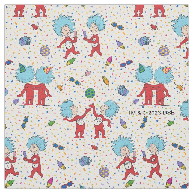 Tissu Motif de célébration de Chose Un Chose Deux (Échantillon)