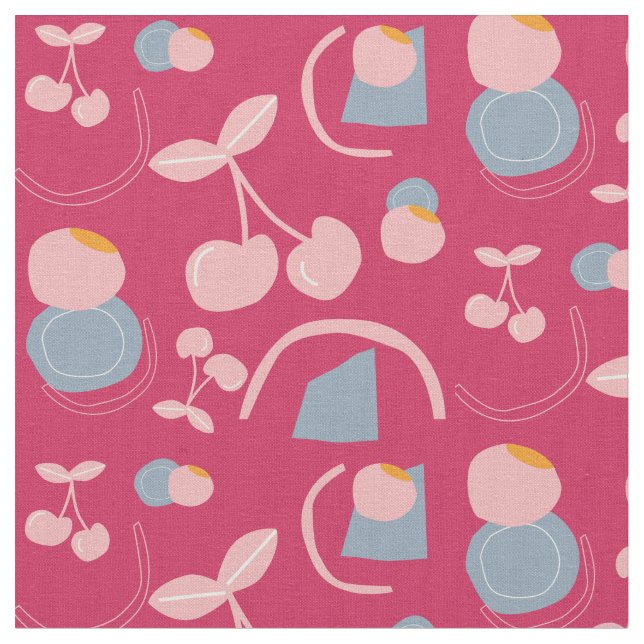 Tissu motif de cerise (Fermer)