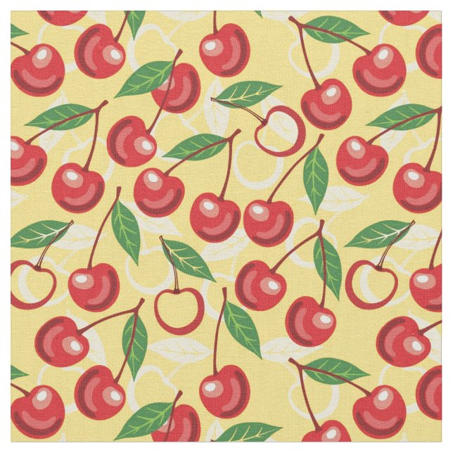 Tissu Motif de cerise (Fermer)