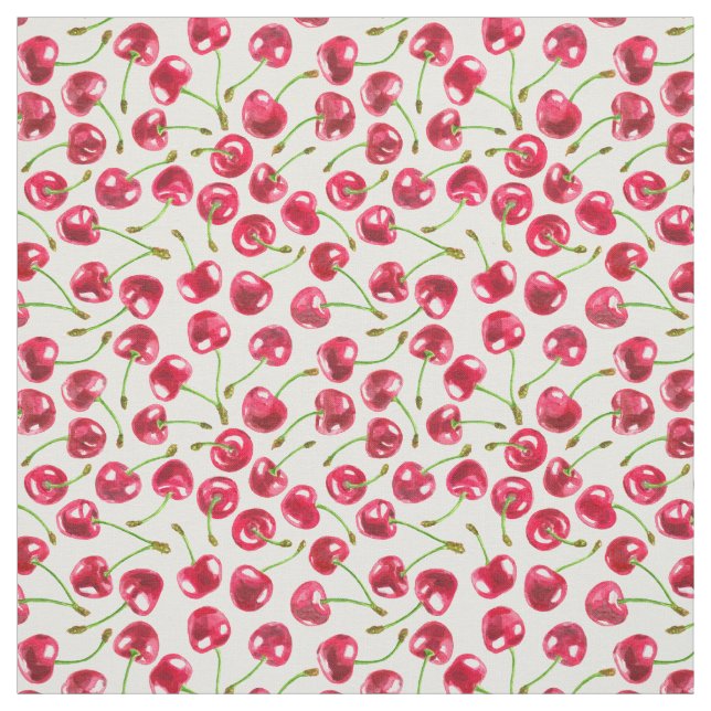 Tissu Motif de cerises d'aquarelle (Échantillon)