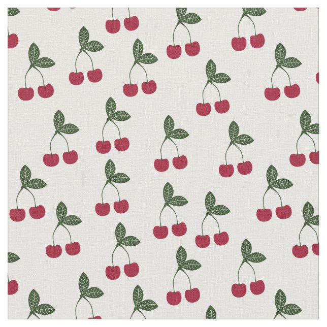 Tissu Motif de cerises rouges (Fermer)