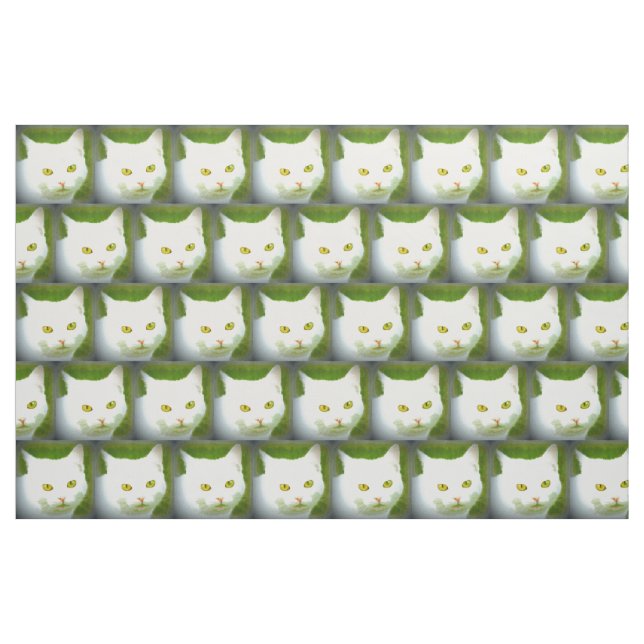 Tissu motif de chat blanc (Fat Quarter)
