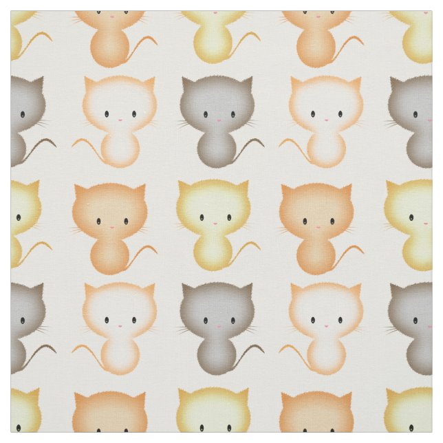 Tissu Motif de chaton mignon (Échantillon)