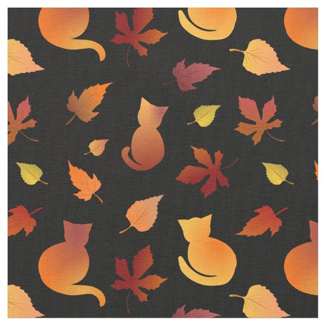 Tissu Motif de chats d'automne (Fermer)