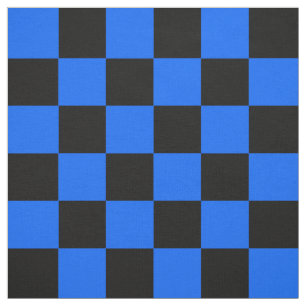 Tissu Motif de chèque en À damiers noir bleu