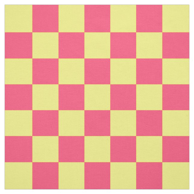 Tissu Motif de chèques rose jaune Textile (Échantillon)