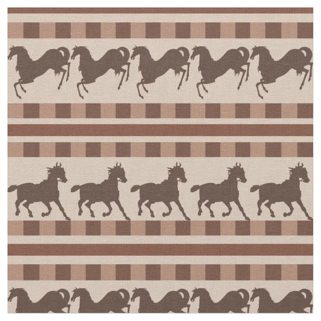Tissu Motif de cheval au galop rustique (Fermer)