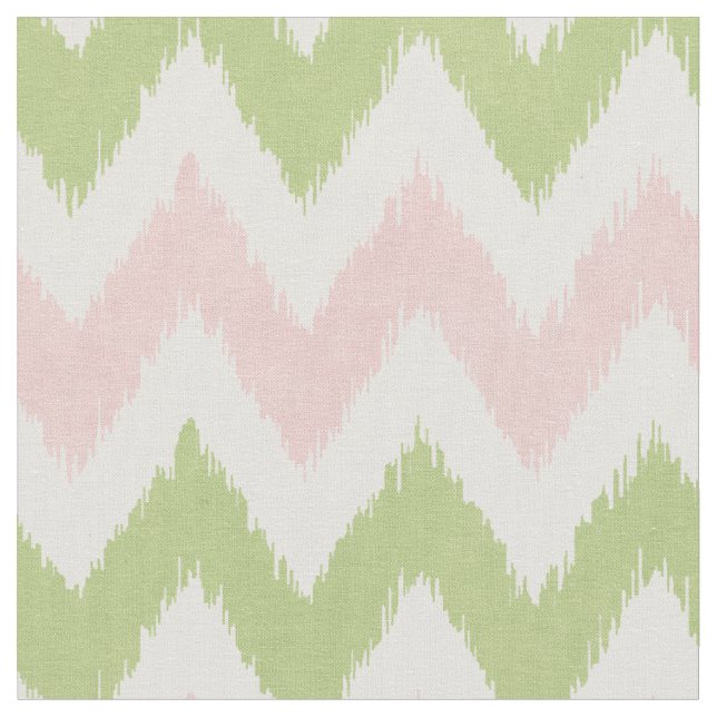 Tissu motif de chevron géométrique rose et vert chic (Fermer)