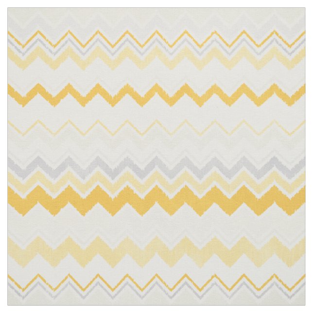 Tissu motif de chevron kékat jaune et blanc (Échantillon)