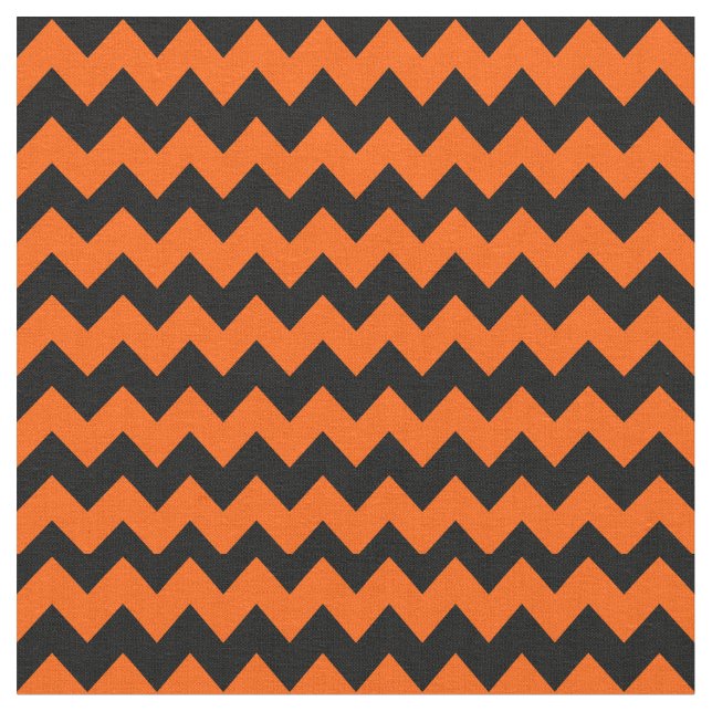 Tissu Motif de Chevron noir et orange (Fermer)