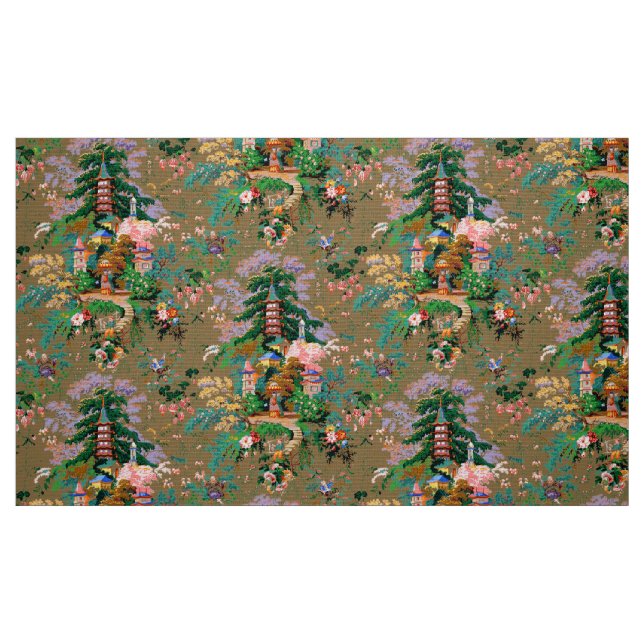 Tissu Motif de chinoiserie vintage (Fat Quarter)