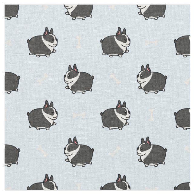 Tissu Motif de chiot gras mignon (Fermer)
