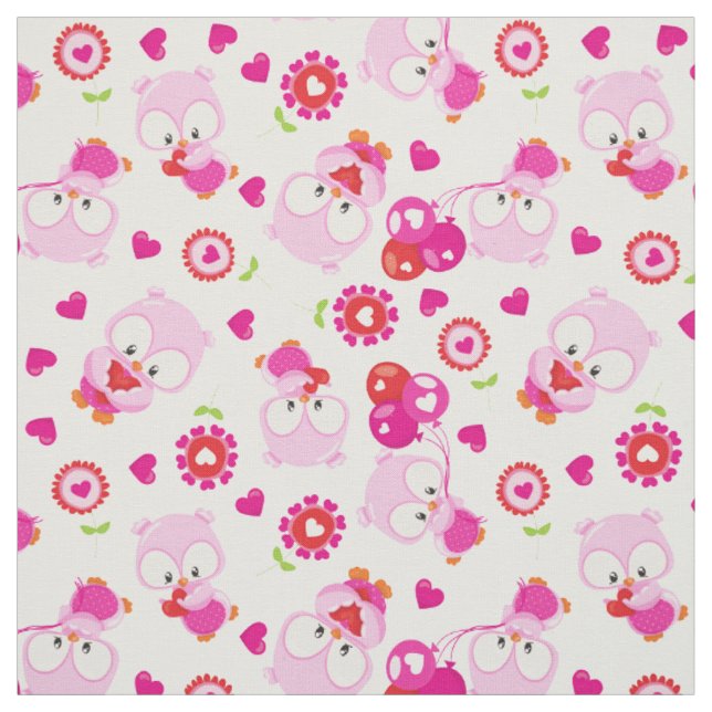 Tissu Motif De Chouettes, Chouettes Mignonnes, Chouettes (Échantillon)