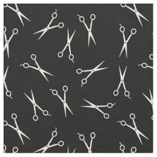 Tissu Motif de ciseau noir blanc simple