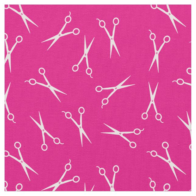 Tissu Motif de ciseau simple rose chaud (Fermer)