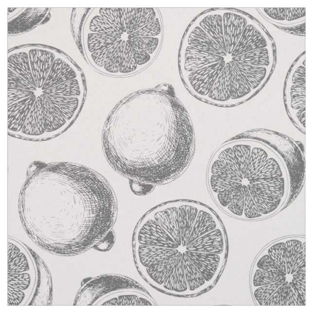 Tissu Motif de citron à main (Échantillon)