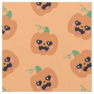 Tissu Motif de citrouilles kawaii Halloween