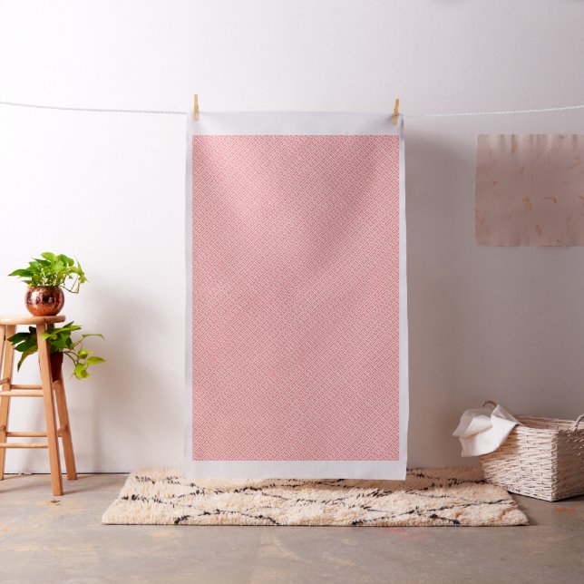 Tissu Motif de clé grecque corail (In Situ)