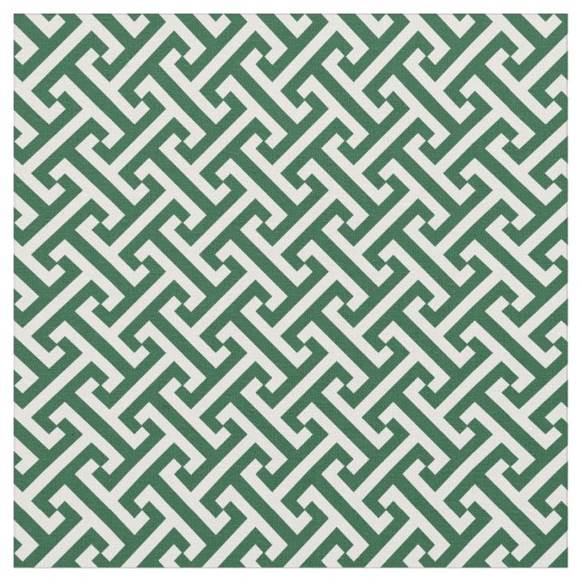 Tissu Motif de clé grecque Hunter Green (Fermer)