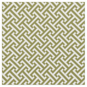 Tissu Motif de clé grecque vert olive