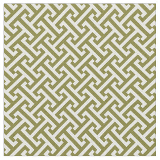 Tissu Motif de clé grecque vert olive