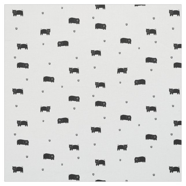 Tissu Motif de cochons et de pommes (Échantillon)