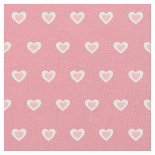 Tissu Motif de coeur blanc rose mignon