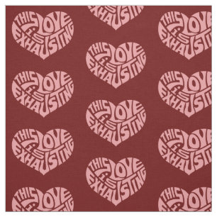 Tissu Motif de coeur d'amour épuisant