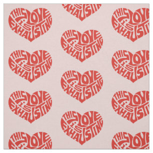 Tissu Motif de coeur d'amour épuisant