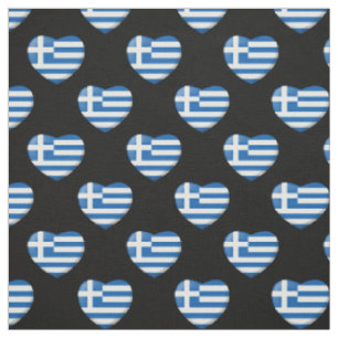 Tissu Motif de coeur du drapeau grec