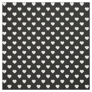 Tissu Motif de coeur minuscule noir et blanc
