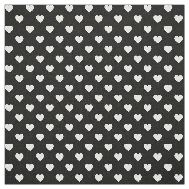 Tissu Motif de coeur minuscule noir et blanc (Échantillon)