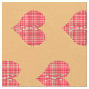 Tissu Motif de coeur monogramme rouge doux et doux